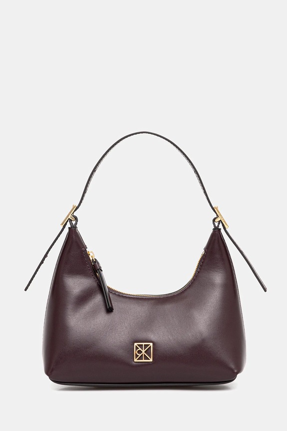 Calvin Klein torebka skórzana skóra licowa fioletowy LV04F3263G