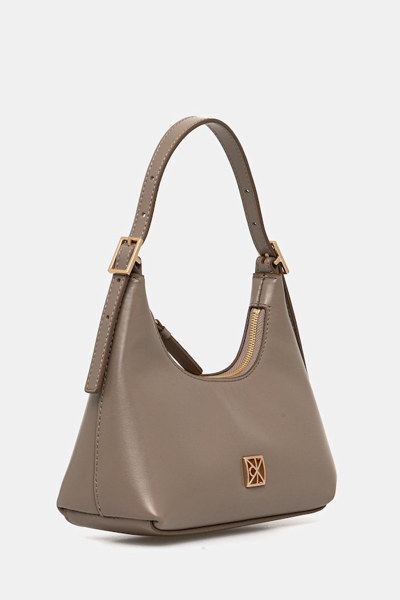 Kožená kabelka Calvin Klein LV04F3263G béžová AW25