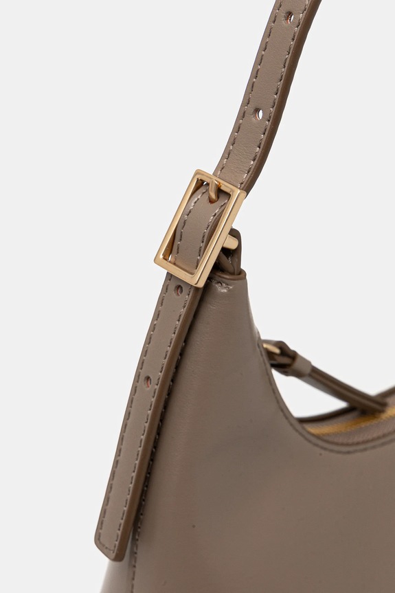Kožená kabelka Calvin Klein LV04F3263G béžová