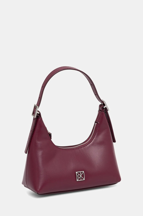 Calvin Klein poșetă de piele LV04F3263G burgundia AW25