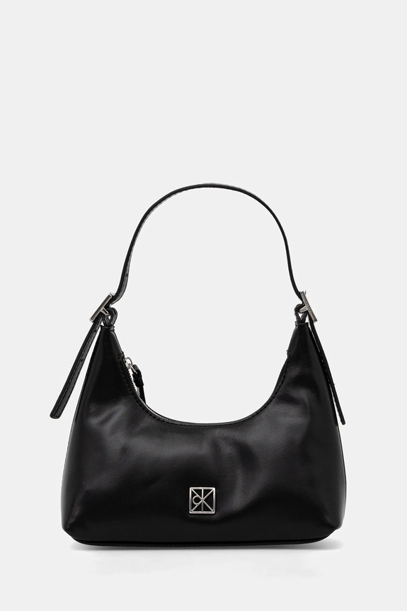 Calvin Klein torebka skórzana skóra licowa czarny LV04F3263G