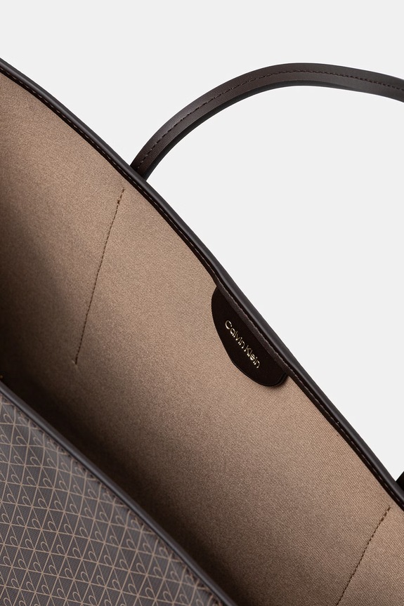 Calvin Klein tote bag pentru femei cu imitație de piele LV04F3266G maro