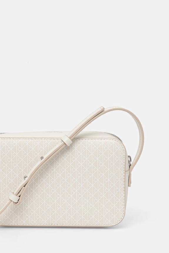 Akcesoria Calvin Klein torebka crossbody damska z imitacji skóry LV04F3268G beżowy