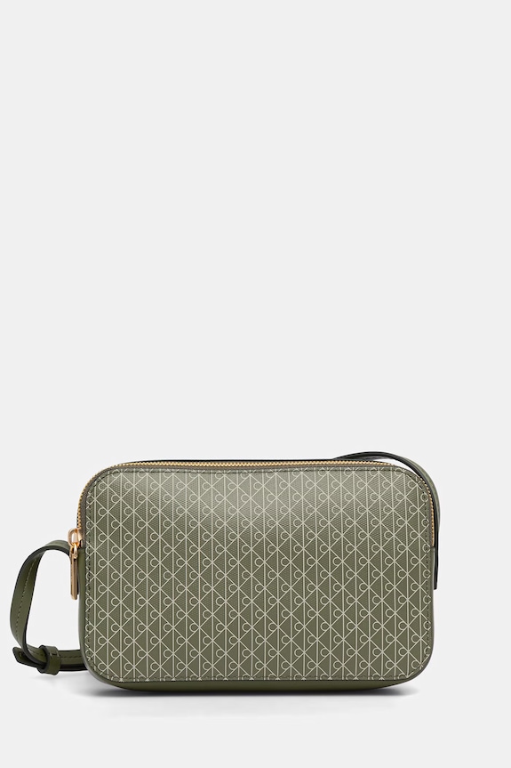 Calvin Klein torebka crossbody damska z imitacji skóry zielony LV04F3268G