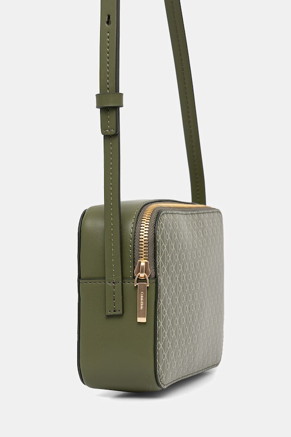 Calvin Klein torebka crossbody damska z imitacji skóry LV04F3268G zielony SS26