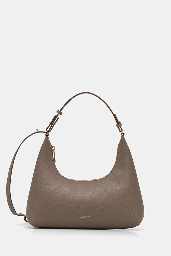 Calvin Klein torebka damska z imitacji skóry nie mieści A4 beżowy LV04F3272G