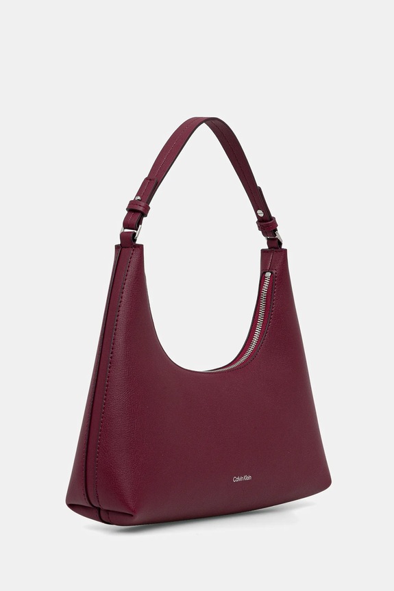 Calvin Klein torebka damska z imitacji skóry LV04F3272G bordowy SS26