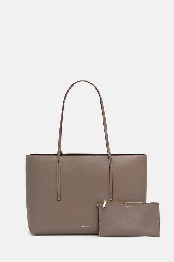 Kabelka Calvin Klein jednofarebný béžová LV04F3274G
