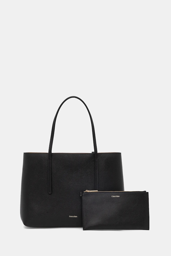 Kabelka Calvin Klein imitácia kože čierna LV04F3275G