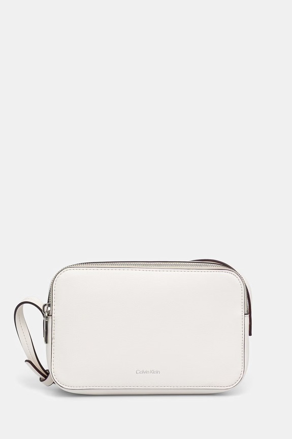 Calvin Klein torebka crossbody damska z imitacji skóry nie mieści A4 biały LV04F3276G