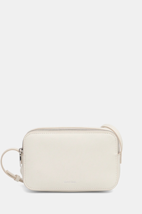 Calvin Klein torebka crossbody damska z imitacji skóry nie mieści A4 beżowy LV04F3276G