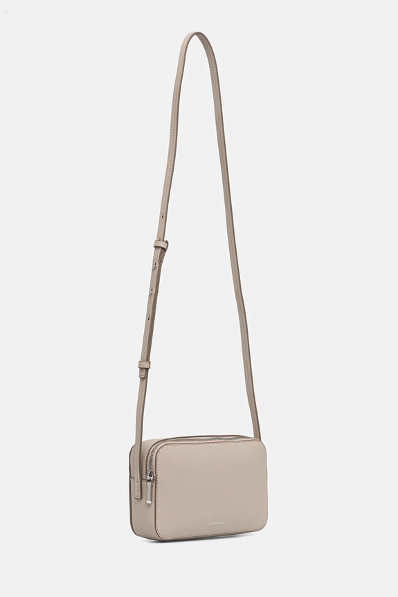 Calvin Klein torebka crossbody damska z imitacji skóry LV04F3276G beżowy SS26