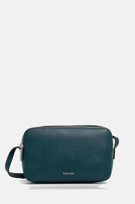 Calvin Klein geantă crossbody de damă cu imitație de piele uni turcoaz LV04F3276G