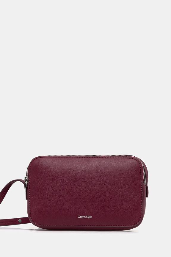 Calvin Klein torebka crossbody damska z imitacji skóry nie mieści A4 bordowy LV04F3276G