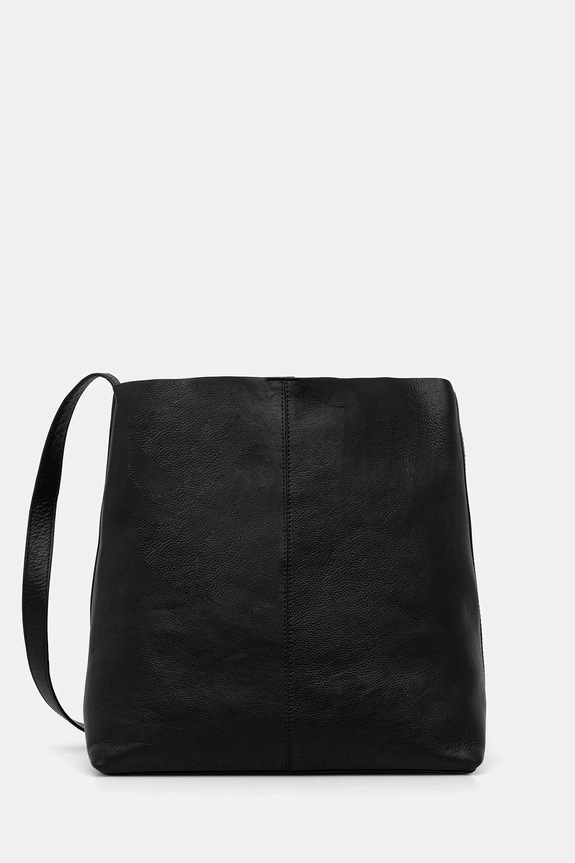 Δερμάτινη τσάντα Sessun λείο δέρμα μαύρο 25102016