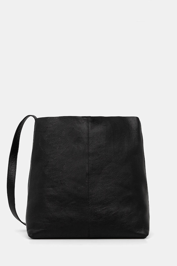 Δερμάτινη τσάντα Sessun λείο δέρμα μαύρο 25102016