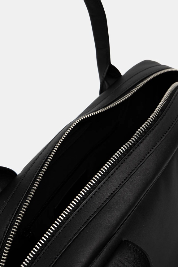 Y-3 borsa a mano in pelle Bowling KB9310 nero