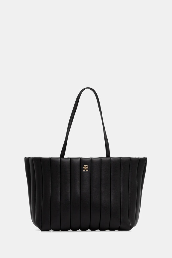 Τσάντα Tommy Hilfiger απομίμηση λείου δέρματος μαύρο AW0AW17670