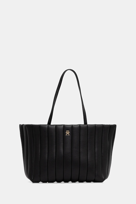 Τσάντα Tommy Hilfiger απομίμηση λείου δέρματος μαύρο AW0AW17670