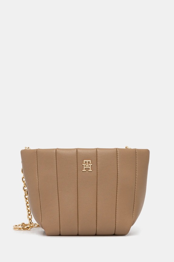 Torba Tommy Hilfiger bez uzorka bež AW0AW17690