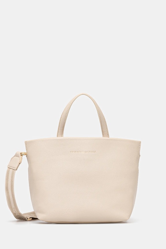 Kabelka Tommy Hilfiger hladký béžová AW0AW17694
