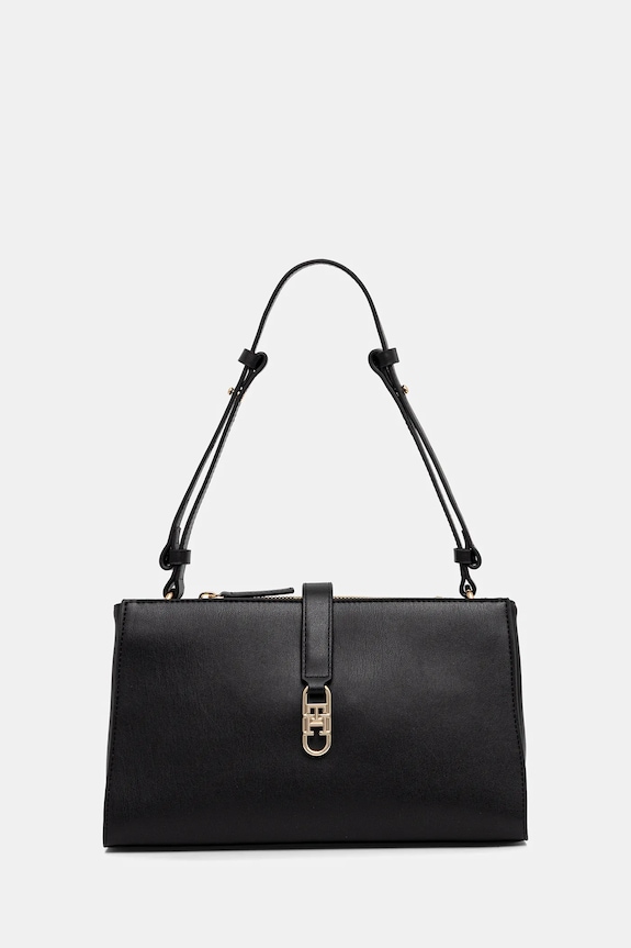 Τσάντα Tommy Hilfiger απομίμηση λείου δέρματος μαύρο AW0AW17718