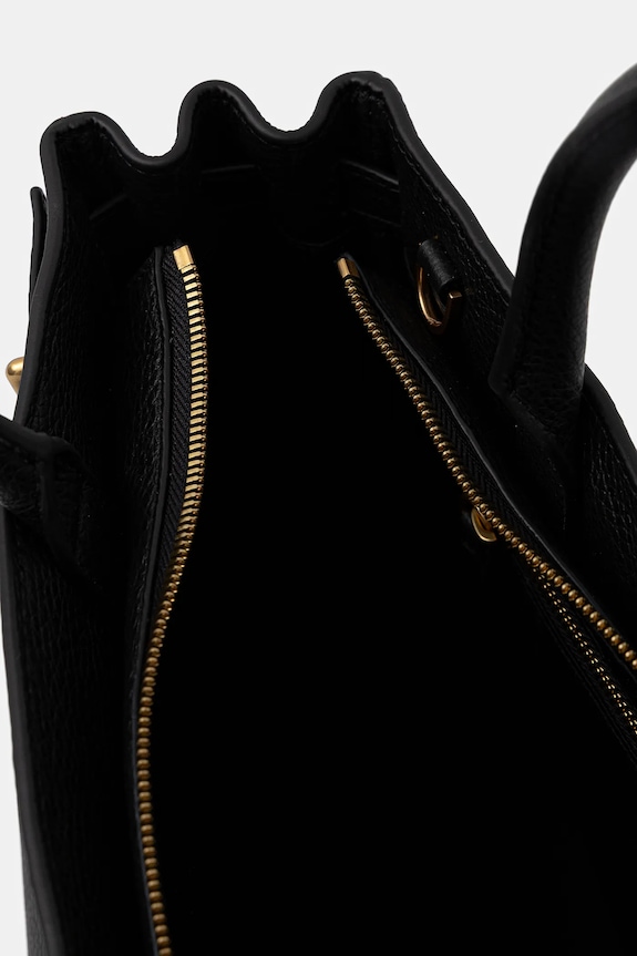 Δερμάτινη τσάντα Tommy Hilfiger μαύρο AW0AW17925