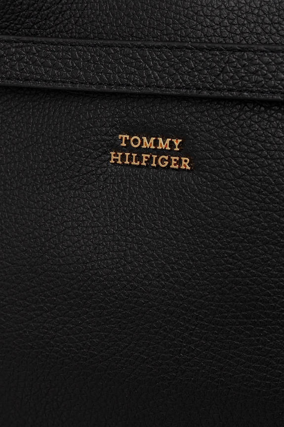 Δερμάτινη τσάντα Tommy Hilfiger AW0AW17925 μαύρο