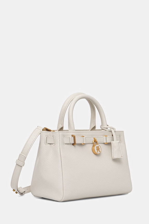 Tommy Hilfiger női bőr vászontáska AW0AW17926 bézs SS26