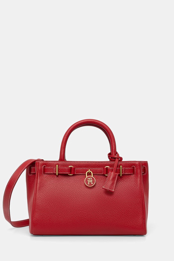 Tommy Hilfiger vászontáska női bőr piros AW0AW17926