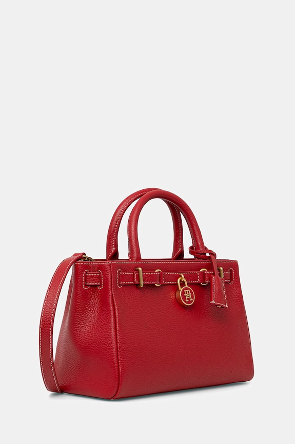 Tommy Hilfiger vászontáska női bőr AW0AW17926 piros SS26