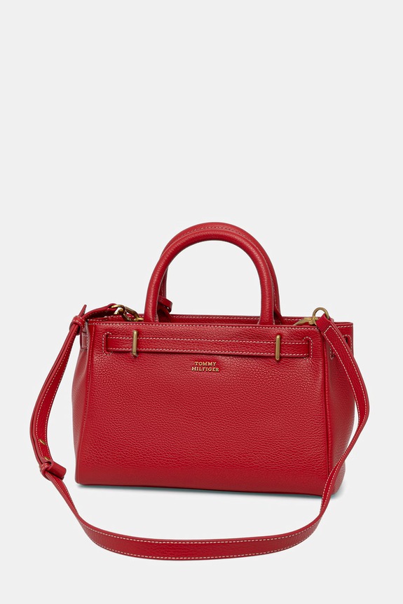 Kiegészítők Tommy Hilfiger vászontáska női bőr AW0AW17926 piros