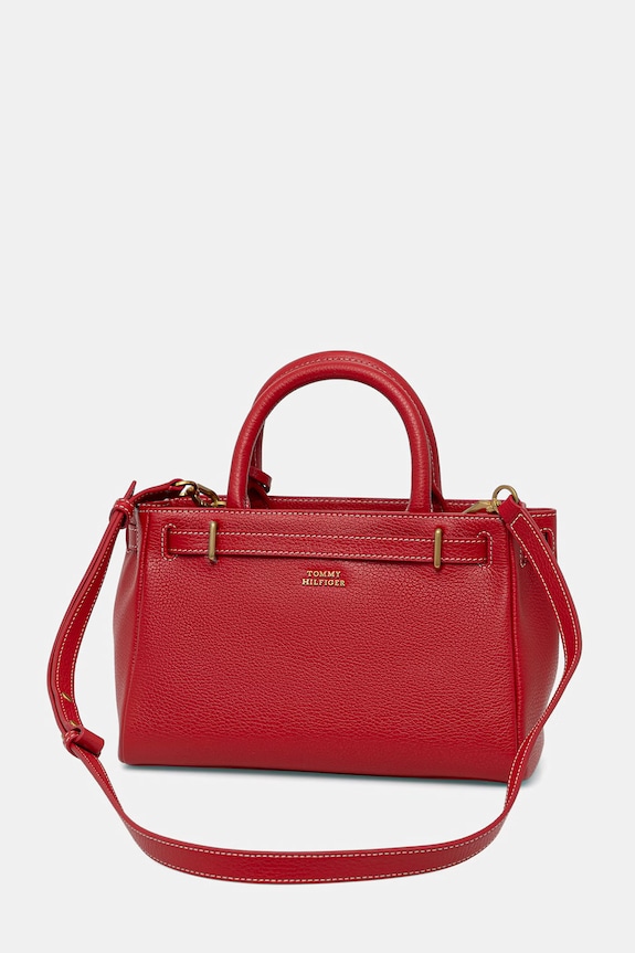 Kiegészítők Tommy Hilfiger vászontáska női bőr AW0AW17926 piros
