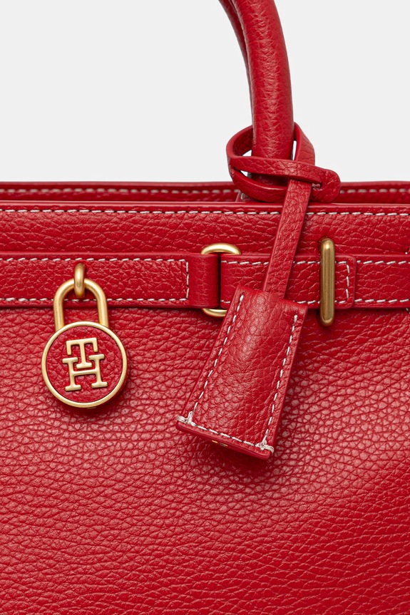Tommy Hilfiger vászontáska női bőr piros AW0AW17926