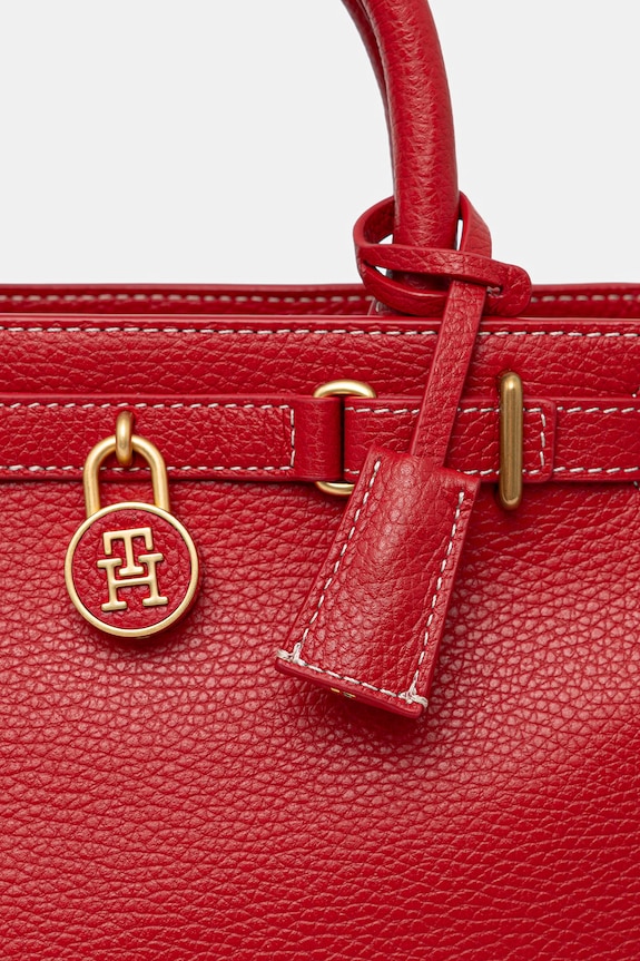 Tommy Hilfiger vászontáska női bőr piros AW0AW17926