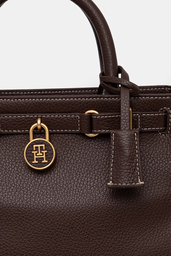 Αξεσουάρ Tommy Hilfiger Tote γυναικεία δερμάτινη AW0AW17926 καφέ