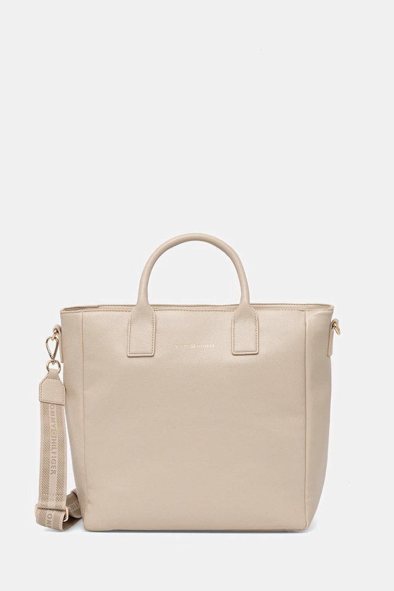 Torba Tommy Hilfiger bez uzorka bež AW0AW17971