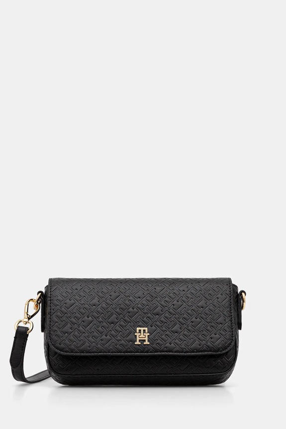 Kabelka Tommy Hilfiger hladký černá AW0AW18002