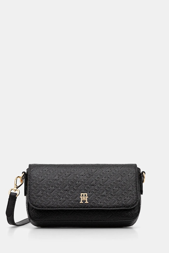 Kabelka Tommy Hilfiger hladký černá AW0AW18002