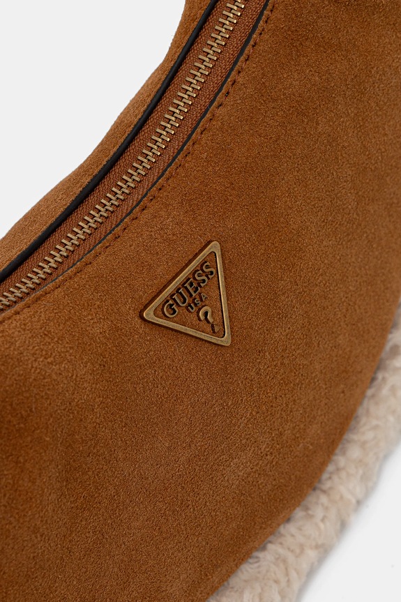 Guess torebka zamszowa AMITA brązowy HWSW95.39720