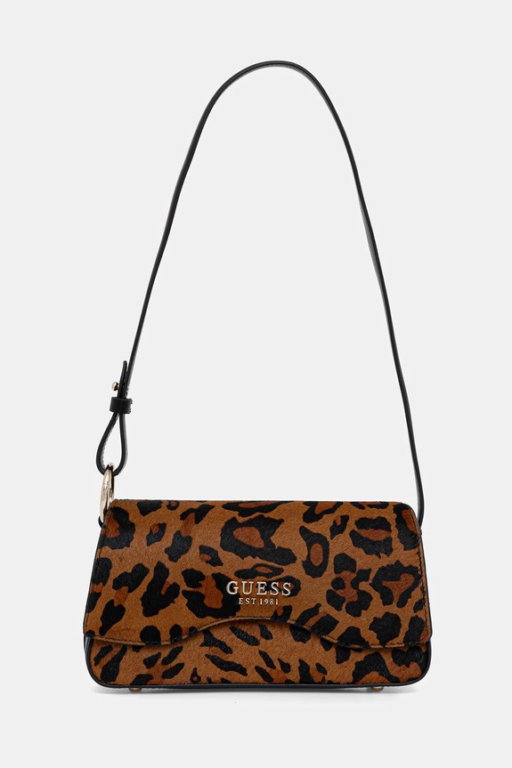 Шкіряна сумочка Guess DOMITILLA лицьова шкіра коричневий HWLO75.29780