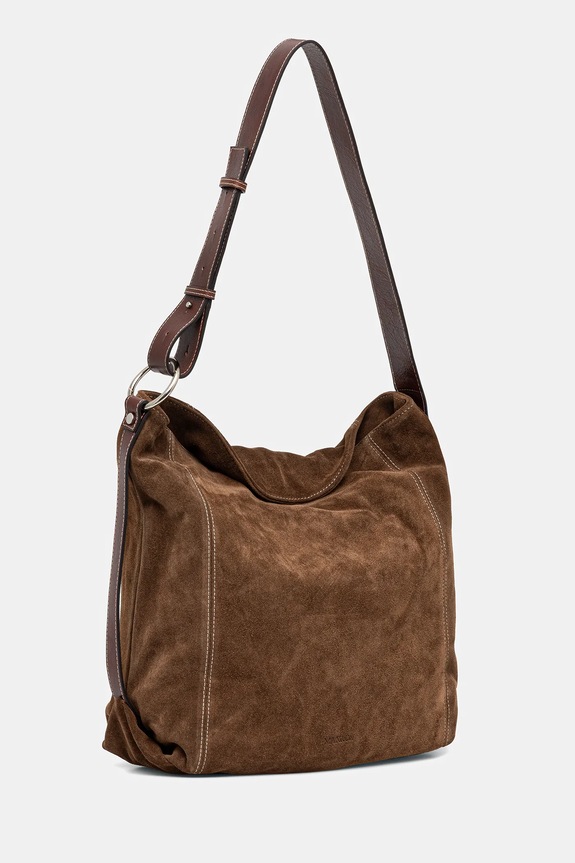 MAX&Co. geantă de mână din piele întoarsă 2526516066200 maro AW25