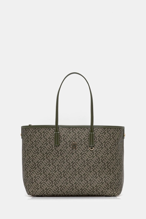 Tommy Hilfiger poșetă incape in A4 verde AW0AW17696