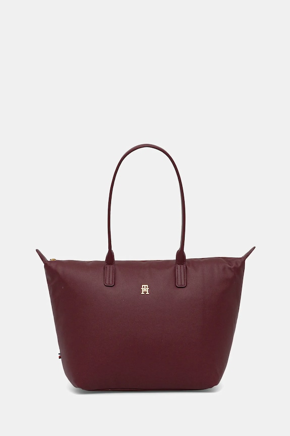 Τσάντα Tommy Hilfiger απομίμηση λείου δέρματος μπορντό AW0AW17705