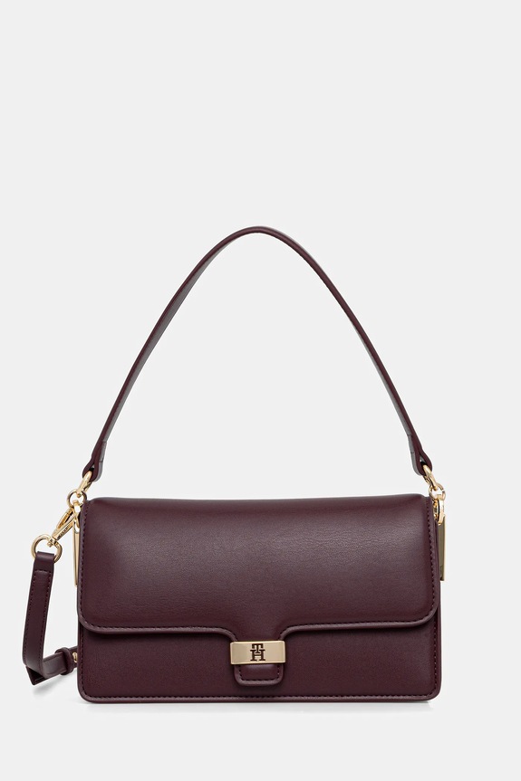 Torba Tommy Hilfiger bez uzorka bordo AW0AW18029