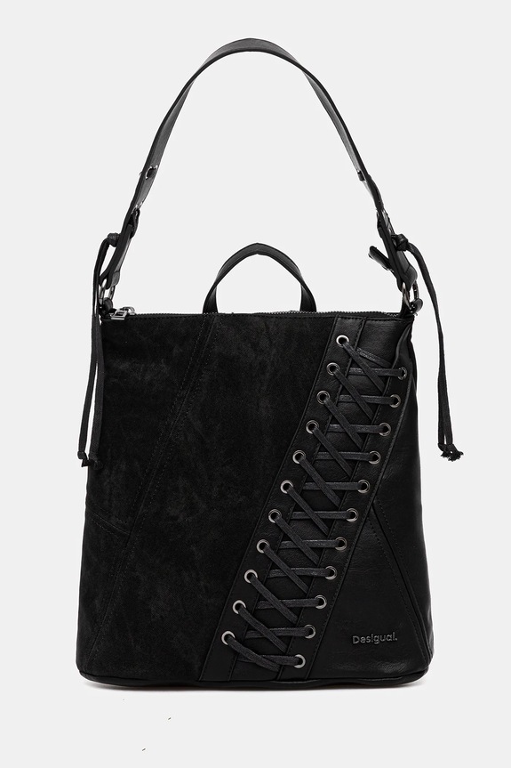 Desigual rucsac BLACK PATCH TANGO P nu incape in A4 negru 25WAKP12