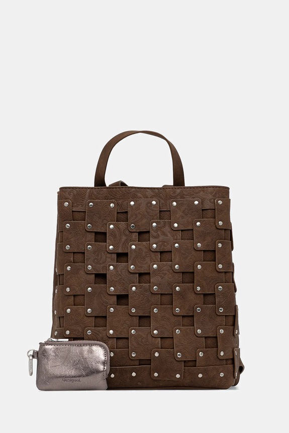 Desigual plecak NEW PATCH 1 CHOC aplikacja brązowy 25WAKP39