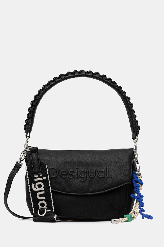 Desigual kézitáska HALF LOGO TROKEL BLA szintetikus bőr fekete 25WAXPAL