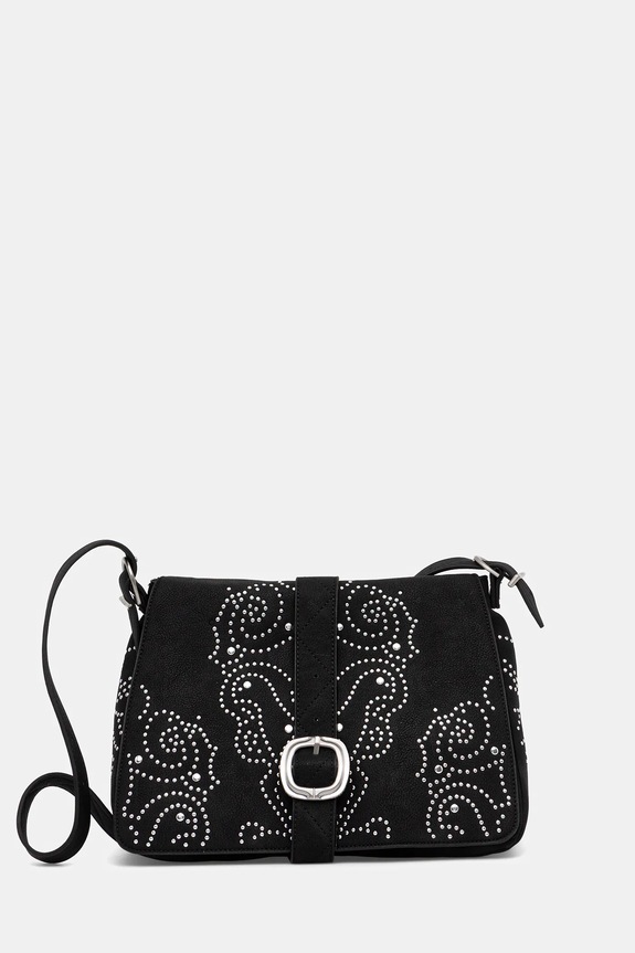 Desigual torebka POKER FACE POSADAS MI aplikacja czarny 25WAXPBH