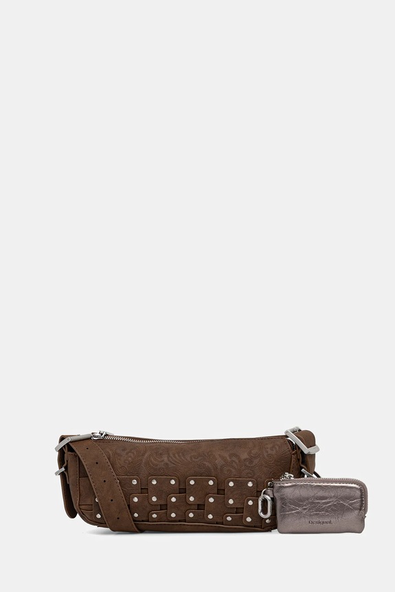 Desigual torebka NEW PATCH 1 CHOCO aplikacja brązowy 25WAXPBO